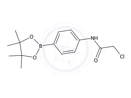Chemical structure of 2-Chloro-n-(4-(4,4,5,5-tetramethyl-1,3,2-dioxaborolan-2-yl)phenyl)acetamide