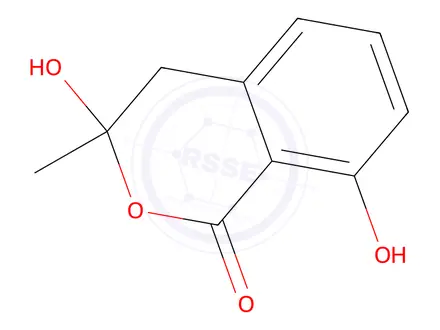 Chemical structure of 3,8-dihydroxy-3-methyl-isochroman-1-one