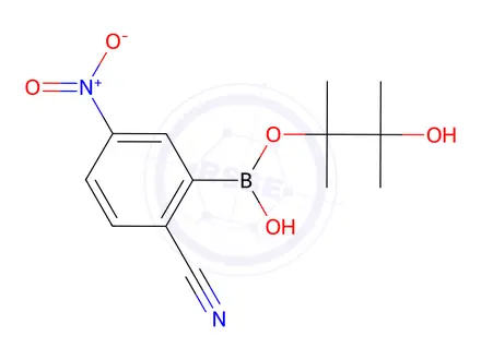 Chemical structure of 4-Nitro-2-(4,4,5,5-tetramethyl-1,3,2-dioxaborolan-2-yl)benzonitrile