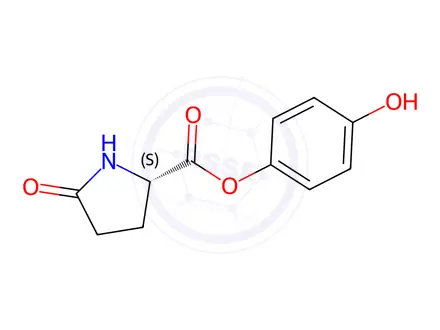 Chemical structure of Pidobenzone (p-Hydroxyphenyl 5-Oxo-L-Proline Ester)
