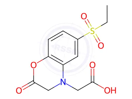 Chemical structure of 2-[6-(ethanesulfonyl)-2-oxo-3,4-dihydro-2H-1,4-benzoxazin-4-yl]acetic acid