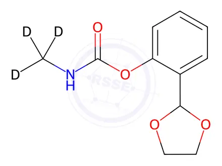Chemical structure of Dioxacarb D3 (N-methyl D3)