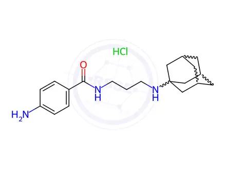 Chemical structure of Benzamide, 4-amino-N-(3-(tricyclo(3.3.1.1(sup 3,7))dec-1-ylamino)propy l)-, dihydrochloride