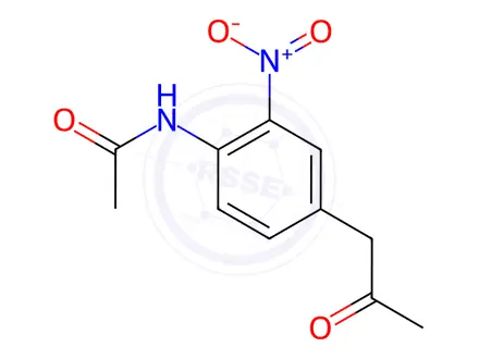 Chemical structure of N-(2-nitro-4-(2-oxopropyl)phenyl)acetamide