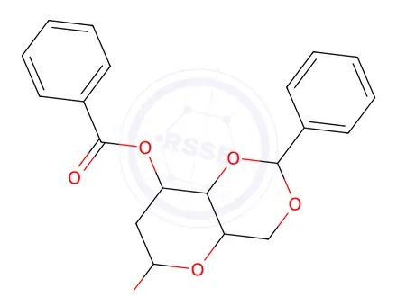 Chemical structure of Methyl 2-Deoxy-4,6-O-(phenylmethylene)-α-D-ribo-Hexopyranoside Benzoate
