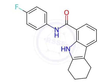 Chemical structure of N-(4-Fluorophenyl)-2,3,4,9-tetrahydro-1H-carbazole-8-carboxamide
