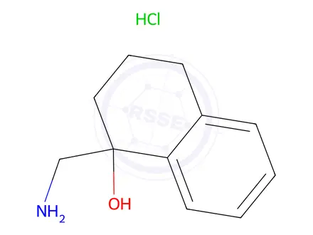 Chemical structure of 1-(Aminomethyl)-1,2,3,4-tetrahydronaphthalen-1-ol hydrochloride