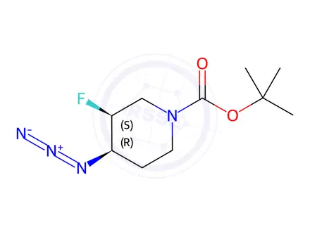 Chemical structure of (3,4)-cis-tert-Butyl-4-azido-3-fluoropiperidine-1-carboxylate