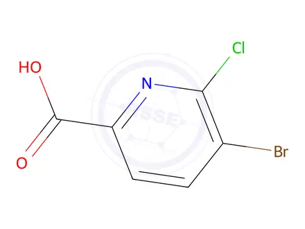 Chemical structure of 5-Bromo-6-chloropicolinic Acid