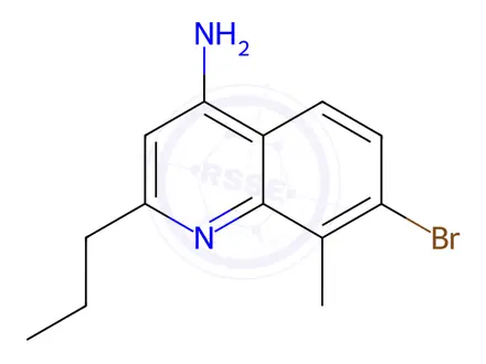 Chemical structure of 7-Bromo-8-methyl-2-propylquinolin-4-amine