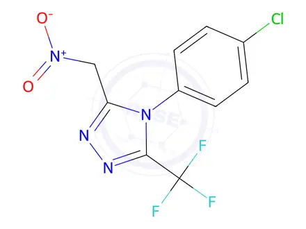 Chemical structure of 4-(4-Chlorophenyl)-3-(nitromethyl)-5-(trifluoromethyl)-4H-1,2,4-triazole