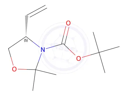 Chemical structure of (4S)-N-tert-Butoxycarbonyl-2,2-dimethyl-4-vinyloxazolidine