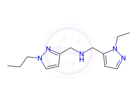 Chemical structure of 1-(1-ethyl-1H-pyrazol-5-yl)-N-[(1-propyl-1H-pyrazol-3-yl)methyl]methanamine