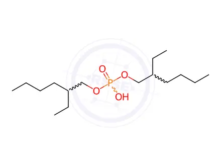 Chemical structure of bis(2-ethylhexyl) hydrogen phosphate, compound with 2,2'-iminodiethanol (1:1)