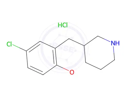 Chemical structure of 3-(5-Chloro-2-methoxybenzyl)piperidine hydrochloride