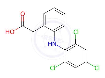 Chemical structure of 2-(2-((2,4,6-trichlorophenyl)amino)phenyl)acetic acid