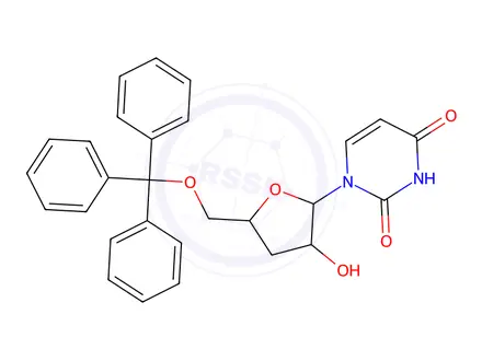 Chemical structure of 3'-Deoxy-5'-O-trityluridine