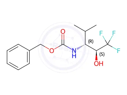 Chemical structure of benzyl ((2S,3R)-1,1,1-trifluoro-2-hydroxy-4-methylpentan-3-yl)carbamate