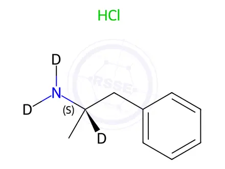 Chemical structure of Dexamfetamine-d3 Hydrochloride