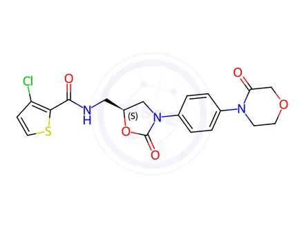 Chemical structure of Rivaroxaban Impurity 42(3-Chloro Rivaroxaban)