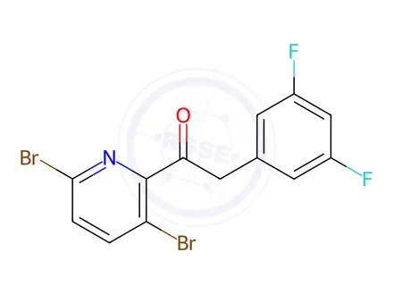 Chemical structure of 1-(3,6-Dibromopyridin-2-yl)-2-(3,5-difluorophenyl)ethan-1-one