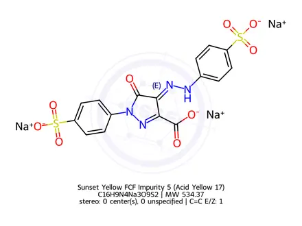 Chemical structure of Sunset Yellow FCF Impurity 5 (Acid Yellow 17)