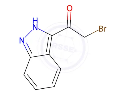 Chemical structure of 2-Bromo-1-(1H-indazol-3-yl)ethan-1-one