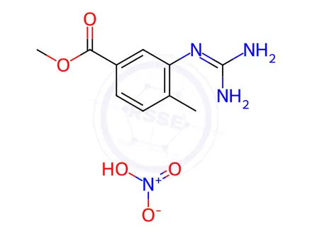 Chemical structure of 3-[(aMinoiMinoMethyl)aMino]-4-Methylbenzoic acid Methyl ester Mononitrate