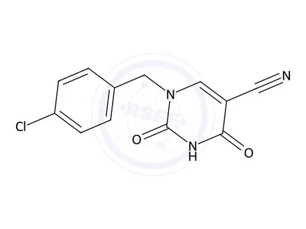 Chemical structure of 1-(4-Chlorobenzyl)-2,4-dioxo-1,2,3,4-tetrahydropyrimidine-5-carbonitrile