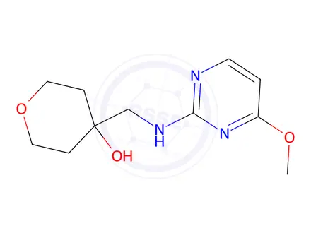 Chemical structure of 4-(((4-Methoxypyrimidin-2-yl)amino)methyl)tetrahydro-2H-pyran-4-ol