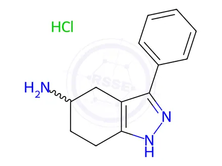 Chemical structure of 3-Phenyl-4,5,6,7-tetrahydro-1H-indazol-5-amine hydrochloride