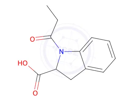 Chemical structure of 1-Propionylindoline-2-carboxylic acid