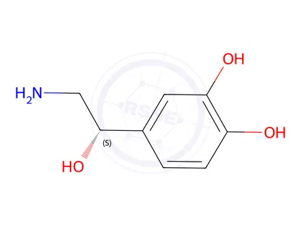 Chemical structure of (S)-4-(2-amino-1-hydroxyethyl)pyrocatechol hydrochloride
