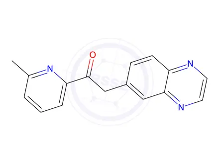 Chemical structure of Ethanone, 1-(6-Methyl-2-pyridinyl)-2-(6-quinoxalinyl)-