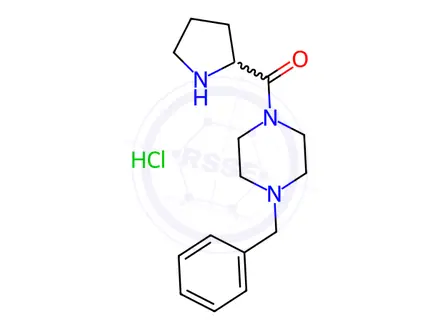 Chemical structure of (4-Benzyl-1-piperazinyl)(2-pyrrolidinyl)methanonehydrochloride