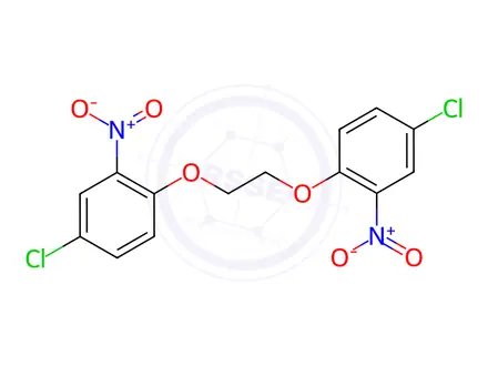 Chemical structure of Benzene, 1,1'-[1,2-ethanediylbis(oxy)]bis[4-chloro-2-nitro-(9CI)