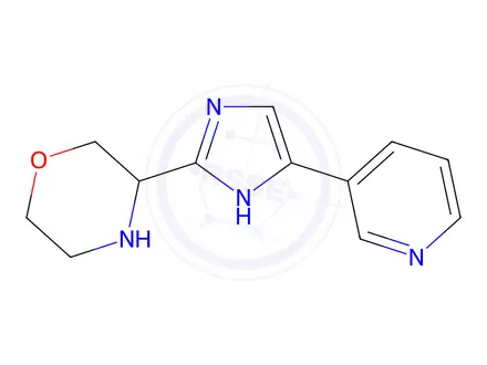 Chemical structure of (R)-3-(4-(pyridin-3-yl)-1H-imidazol-2-yl)morpholine