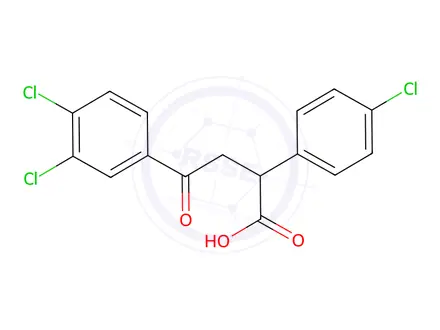 Chemical structure of 2-(4-Chlorophenyl)-4-(3,4-dichlorophenyl)-4-oxobutanoic acid