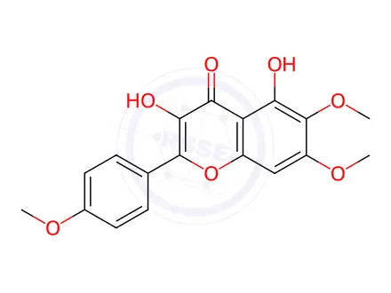 Chemical structure of 6-Hydroxy-6,7,4'-trimethylkaempferol