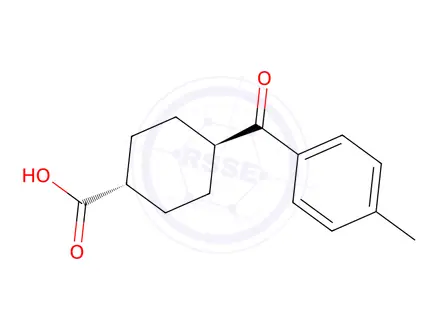 Chemical structure of trans-4-(4-Methylbenzoyl)cyclohexane-1-carboxylic acid