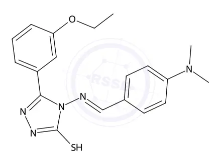 Chemical structure of 4-((4-(Dimethylamino)benzylidene)amino)-3-(3-ethoxyphenyl)-1H-1,2,4-triazole-5(4H)-thione