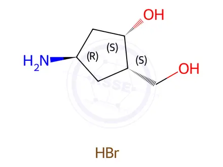 Chemical structure of (1S,2S,4R)-4-amino-2-(hydroxymethyl)cyclopentan-1-ol hydrobromide