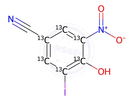 Chemical structure of Nitroxynil-13C6