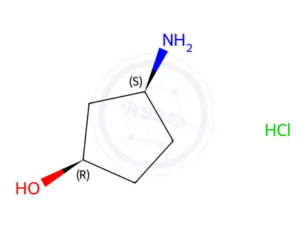 Chemical structure of (1R,3S)-3-Aminocyclopentanol hydrochloride