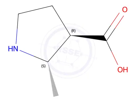 Chemical structure of (2S,3R)-2-Methylpyrrolidine-3-carboxylic acid