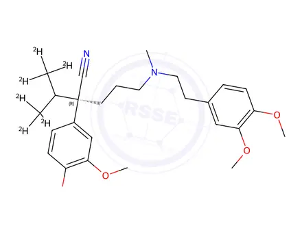 Chemical structure of (R)-(+)-Verapamil-d6