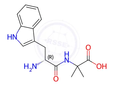 Chemical structure of Alanine, D-tryptophyl-2-methyl-