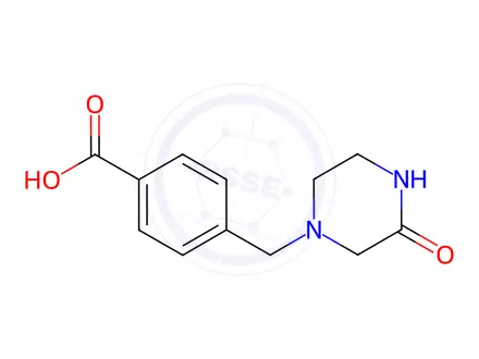 Chemical structure of 4-[(3-Oxo-1-piperazinyl)methyl]benzoic acid