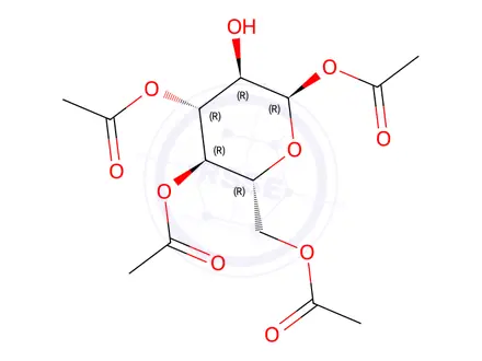 Chemical structure of 1,3,4,6-Tetra-O-acetyl-alpha-D-glucopyranose