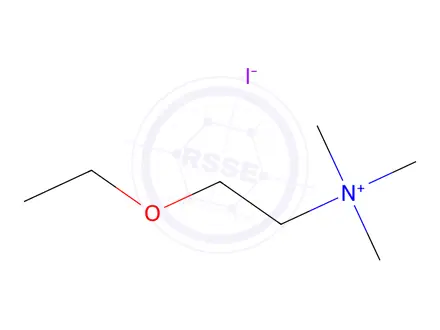 Chemical structure of 2-Ethoxy-N,N,N-trimethylethan-1-aminium iodide